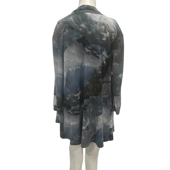 Frank Lyman Abstract Print Open Front Cardigan Jacket Topper Blue Grey Size 14 - Picture 6 of 7